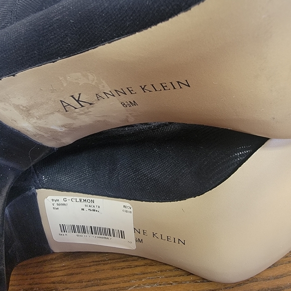 #13 Anne Klein AK Black Pointy Toe Ankle Boot with Stiletto Heel 8.5M - Picture 10 of 14